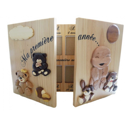 Cadre Ma première année personnalisé en bois Bébé – Image 2